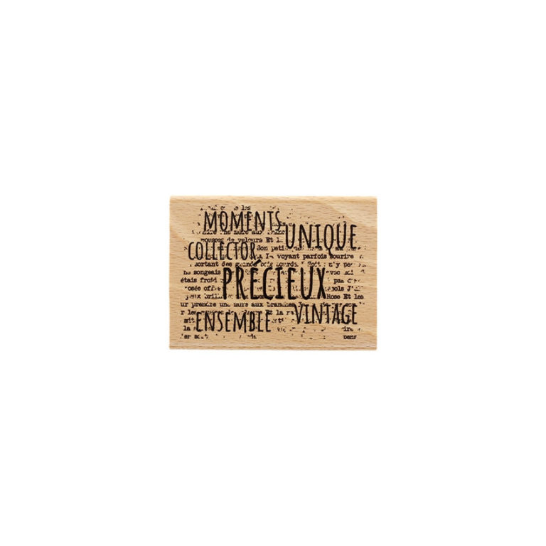 Tampon 'Ton Histoire' - Bois Et Caoutchouc - 3x10x2,5cm - Florilèges Design - Fait Main France