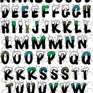 Planche de dies-cut – L’alphabet de l’Avent 2023 – Quiscrap