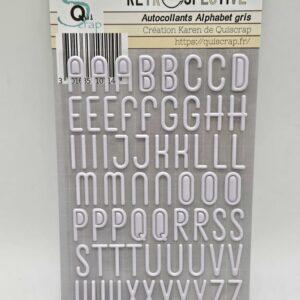 Alphabet puffy – gris – Collection RETROSPECTIVE – Quiscrap