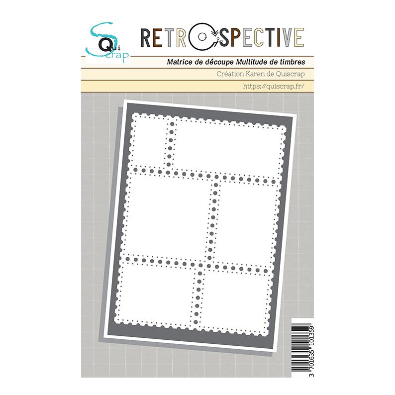 Matrice de découpe – multitude de timbres – Collection RETROSPECTIVE – Quiscrap