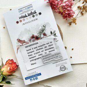 Tampons Mots en fleur – collection Soleil Levant – Chou and flowers