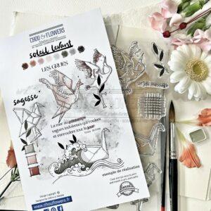 Tampons Les grues – collection Soleil Levant – Chou and flowers