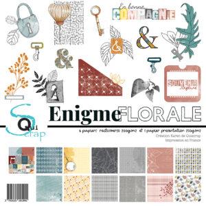 Pochette de papiers – les imprimés – Collection Enigme Florale – Quiscrap