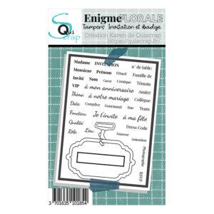 Tampons clear – Invitation et badge – Collection Enigme Florale – Quiscrap