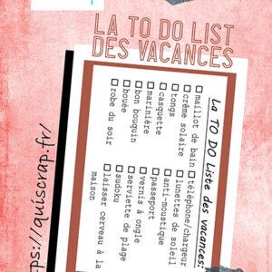 Tampon clear – La to do list des vacances – Quiscrap