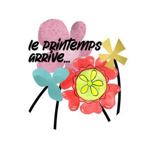 Badge 32 mm – Le printemps arrive – Quiscrap