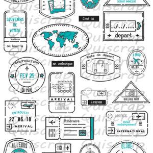 Planche de Dies-cut à découper A4 – Au départ de… –  Quiscrap