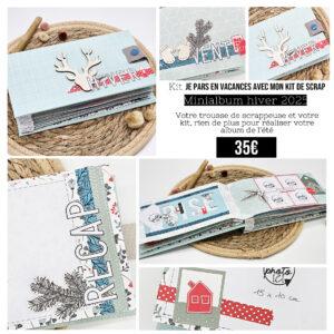 Kit Minialbum Je pars en vacances avec mon kit de scrap Hiver 2025 + option 5 pages de scrap (TOUT INCLUS)