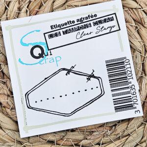 Tampons clear – Etiquette agrafée – Quiscrap