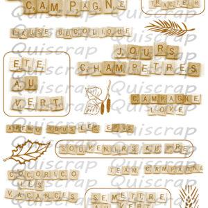 Planche de Dies-cut – Façon jeu de lettres – Quiscrap