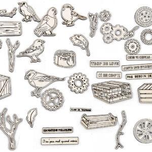 Embellissements bois – Collection Sentimentalement vôtre – Quiscrap
