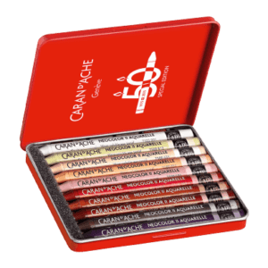 Boîte 10 Pastels NEOCOLOR™ II Aquarelle 50 ans Portrait – Édition Spéciale