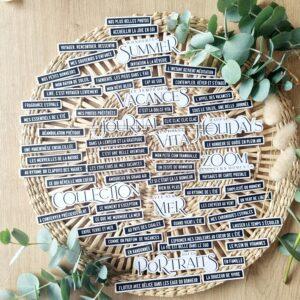 DIE-CUTS JOLIES PHRASES – REVE AZUR – Chou & Flowers