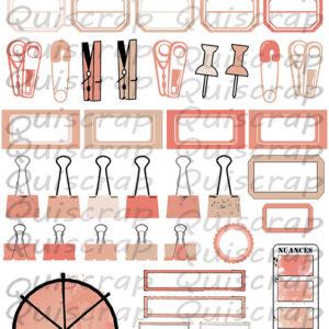 Planche de Dies-cut – Nuances de vieux rose – Quiscrap