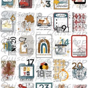 Planche de Dies-cut Les jours d’Avent… By Quiscrap (Version 2025)