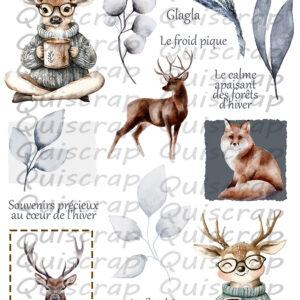 Planche de Dies-cut – Les animaux de la forêt – Quiscrap