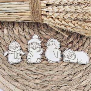 Embellissements – 4 pingouins – Quiscrap