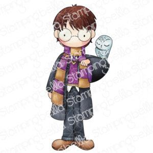 Tampon - TINY TOWNIE WIZARD IN TRAINING WITH OWL - Stamping Bella