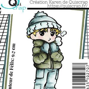 Tampon clear – Félix en hiver – Quiscrap