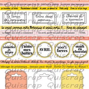 Planche de Dies-cut A5 – En Avril – Quiscrap