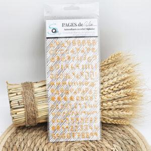 Stickers Alphabet puffy – Jaune – Collection Pages de Vie – Quiscrap