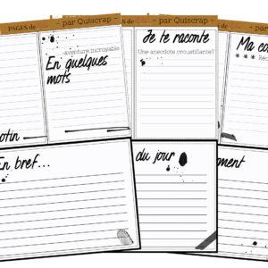 Lot de 3 Planches de dies-cut A5 – Journaling – Collection Pages de Vie – Quiscrap