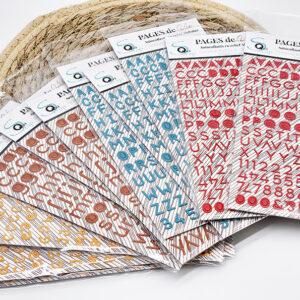 Stickers Alphabet puffy – Marron – Collection Pages de Vie – Quiscrap