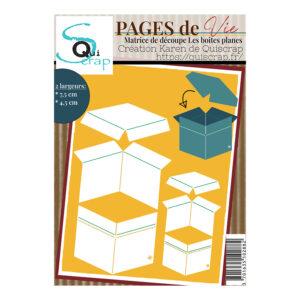 Matrice de découpe – Les boites planes - Collection Pages de Vie - Quiscrap