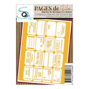 Matrice de découpe – Les tickets – Collection Pages de Vie – Quiscrap