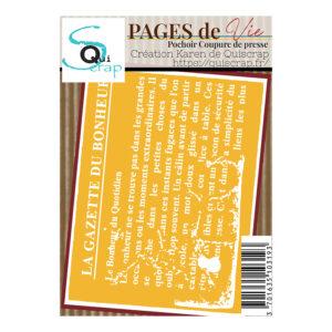 Pochoir A6 – Coupure de presse - Collection Pages de Vie - Quiscrap
