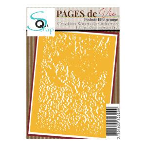 Pochoir A6 – Effet grunge - Collection Pages de Vie - Quiscrap