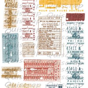 Planche de dies-cut A5 – Tickets vintage – Collection Pages de Vie – Quiscrap