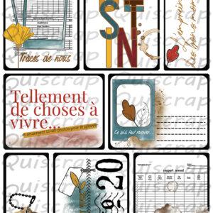 Planche de dies-cut A4 – Les cartes - Collection Pages de Vie - Quiscrap