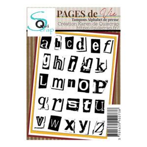 Tampons A6 – Alphabet de presse - Collection Pages de Vie - Quiscrap