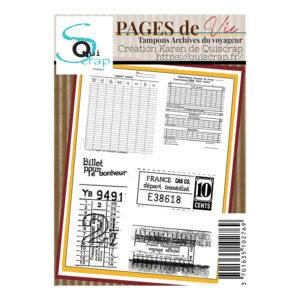 Tampons A6 – Archives du voyageur – Collection Pages de Vie – Quiscrap