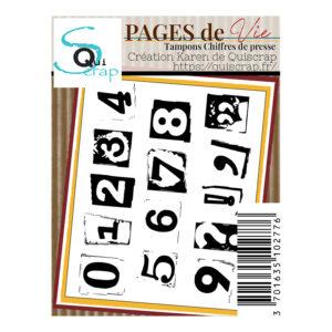 Tampons A7 – Chiffres de presse - Collection Pages de Vie - Quiscrap