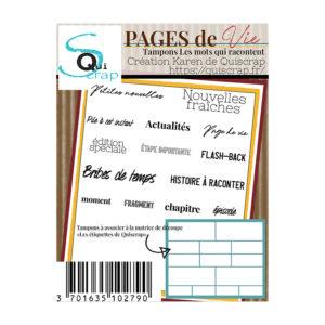 Tampons A8 – Les mots qui racontent – Collection Pages de Vie – Quiscrap