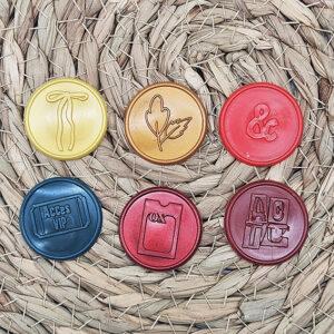 Lot de 6 sceaux en cire – Collection Pages de Vie – Quiscrap