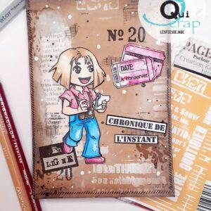 Tampons A7 – Agathe journaliste – Collection Pages de Vie – Quiscrap