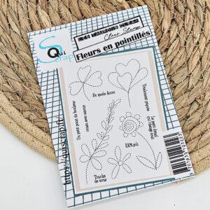 Tampons clear – Fleurs en pointillés – Quiscrap