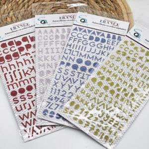 Stickers Alphabet puffy – Bleu doux – Collection Douce France – Quiscrap