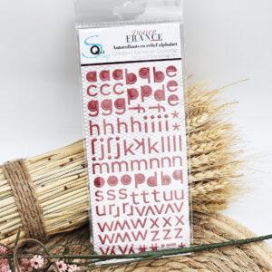 Stickers Alphabet puffy – Rouge foncé – Collection Douce France – Quiscrap