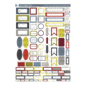Planche de dies-cut A4 – Les étiquettes – Collection Douce France – Quiscrap