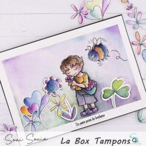 Tampons clear – Fleurs en pointillés – Quiscrap