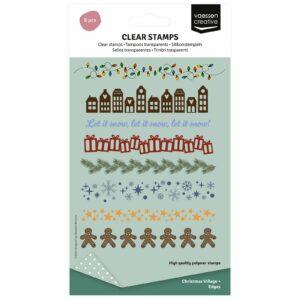 Tampons clear – Christmas Village – Decorative Border – Vaessen Créative