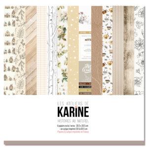 Pack 6 papiers imprimés + 1 calque – Collection Histoires au Naturel – Les Ateliers de Karine